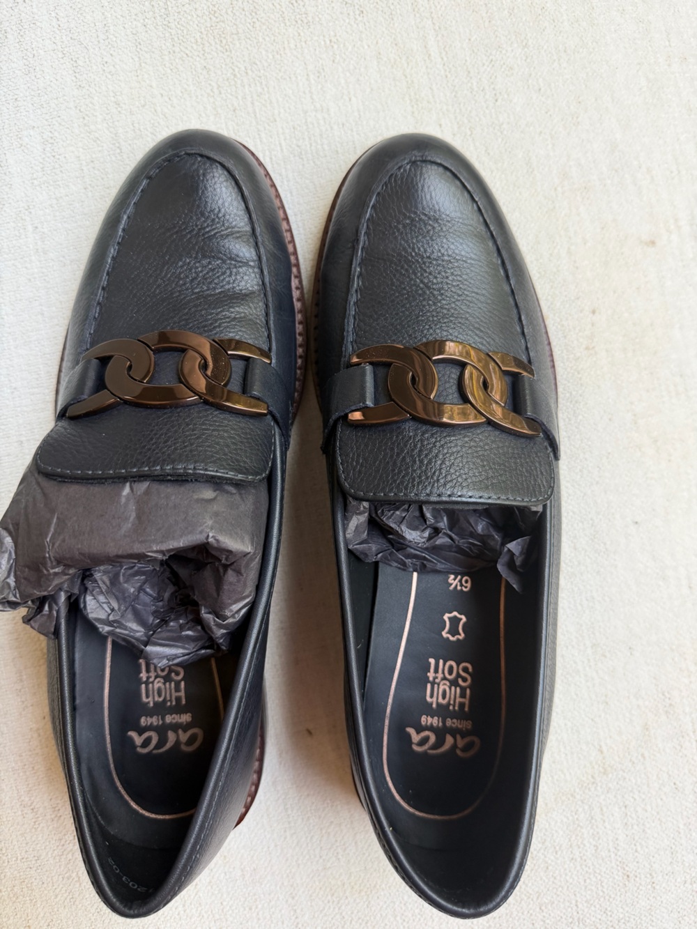 Ara Black Soft Leather Dress Shoes